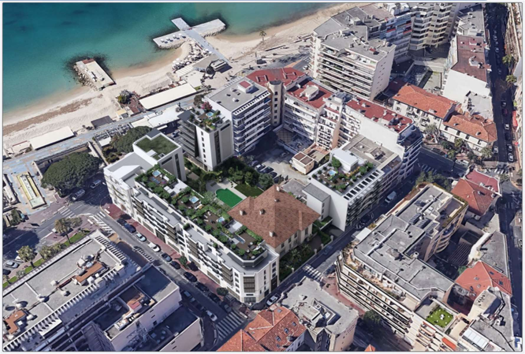 Flat in a newly built seafront residence few steps from the beaches of Antibes Juan-les-Pins