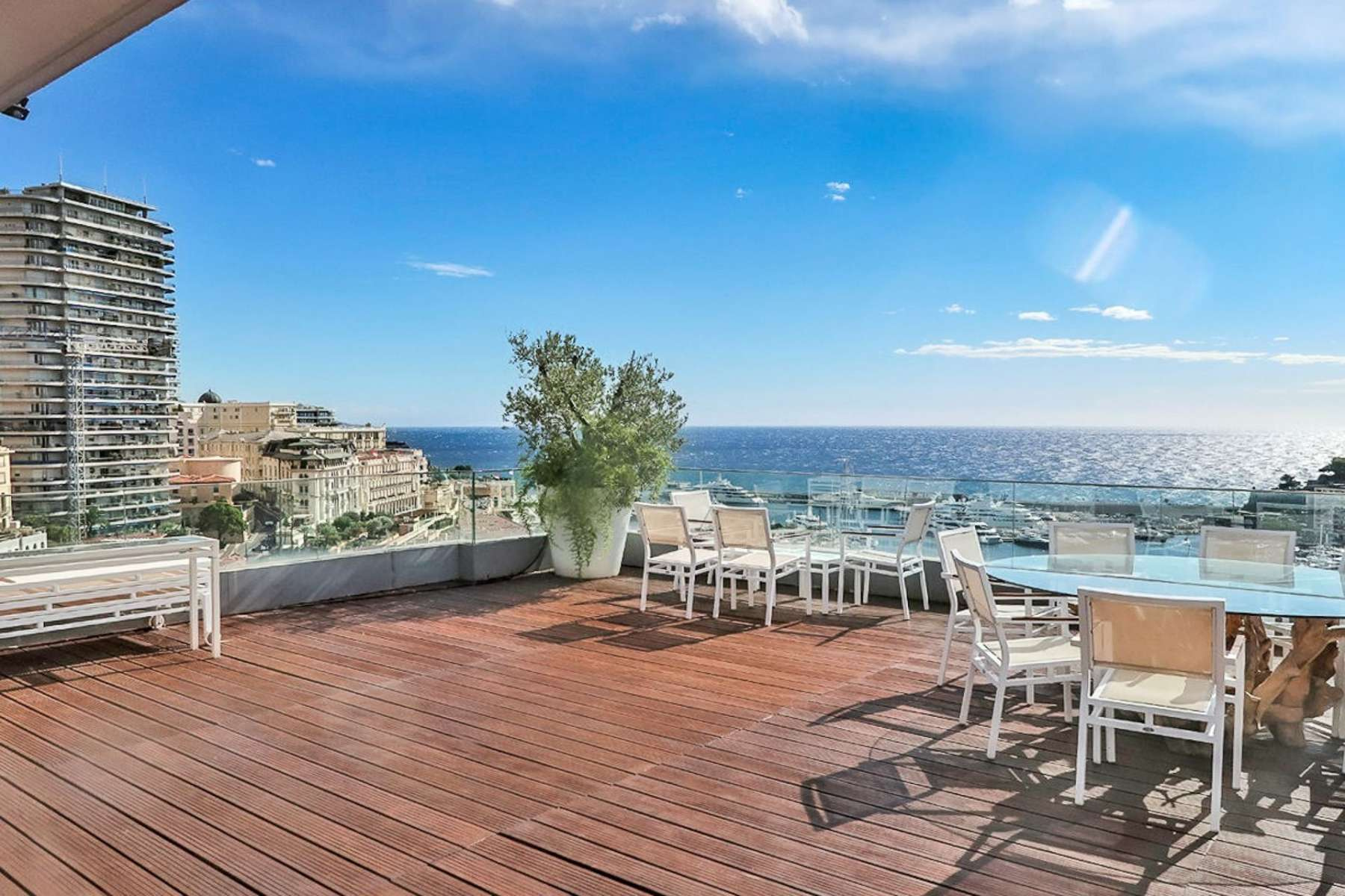 Moneghetti Monaco Rooftop Duplex with Panoramic Port Hercules Views
